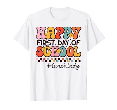 Joyeux premier jour d'école Lunch Lady - Groovy Back to School T-Shirt