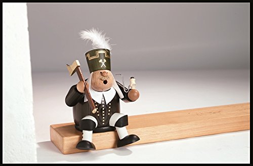 Figurine d'homme fumeur de mineur Rudolphs Schatzkiste 18 cm