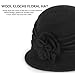 XuoAz 1920s Wool Cloche Hat for Women - Fashion Bowler Hat Winter Bucket Hats for Ladies Crushable