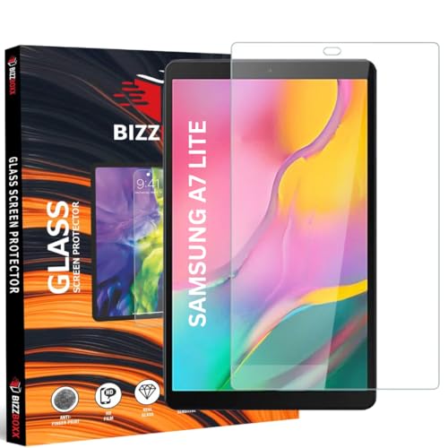 Image of Tempered Glass Full Screen Protector For Samsung Galaxy Tab Tablet A7 Lite -8.7 8.7 Anti-Scratch & Smudge Proof (Transparent) (Pack Of 1)