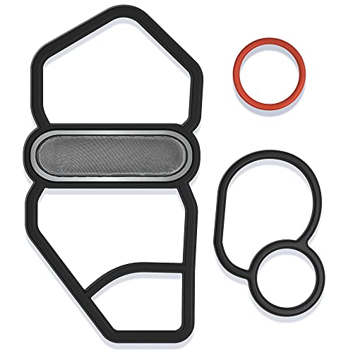 Head Cylinder Solenoid Valve Gasket Set Replacement for Honda/Acura - Honda VTEC Solenoid Gasket - Set of 15815-RAA-A02 15845-RAA-A01 91319-PAA-A01 by Automajor