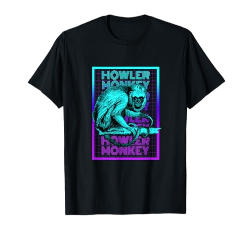 Mono aullador Howler Monkey Lover, retro, vintage Camiseta
