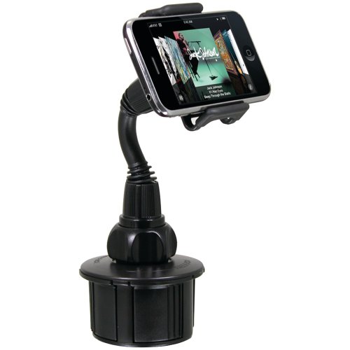 Macally Cup Phone Holder for Car Mount for Apple iPhone 11 Pro Max XS XS Max XR X 8 8+ 7 7 Plus 6s 6 5s SE, Samsung Galaxy S10 Plus S9 S8 Note, LG, Nexus, Google Pixel 3, Motorola, Smartphone (MCUP),Black