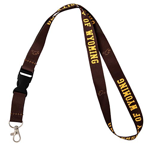 Desert Cactus University of Wyoming Lanyard UWYO Cowboys Car Keys ID Badge Holder Keychain Detachable Breakaway Snap Buckle (Yellow)