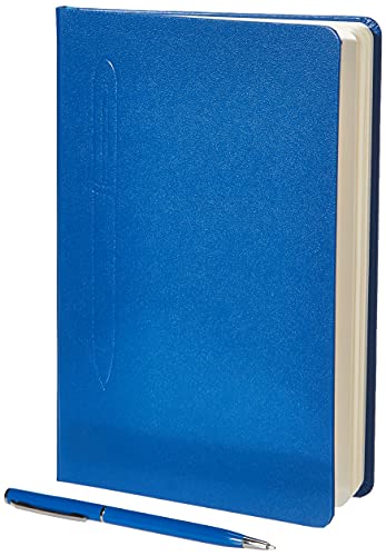 GiftOlogy Campina Soft Touch Hardcover Notebook and Pen Set, Blue