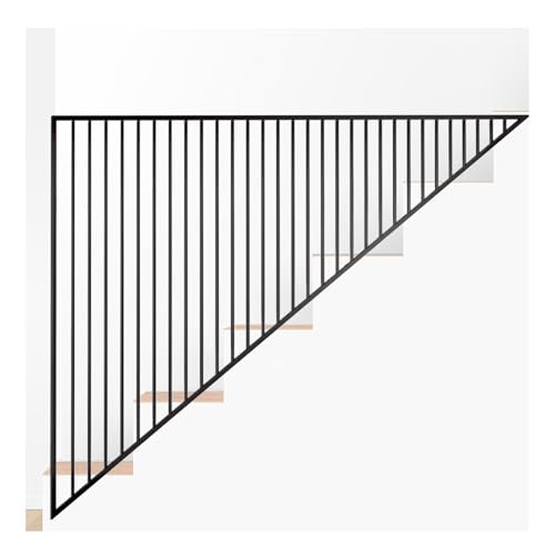 Rambarde d'escalier design noir mat haut de gamme en acier à lattes