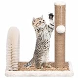 Soin complet du pelage : l'arc de toilettage intégré sert de brosse de massage pratique qui élimine doucement les poils morts et augmente le bien-être. Votre chat peut s'occuper tout seul, tandis que les poils doux assurent un massage agréable lorsque vous passez.