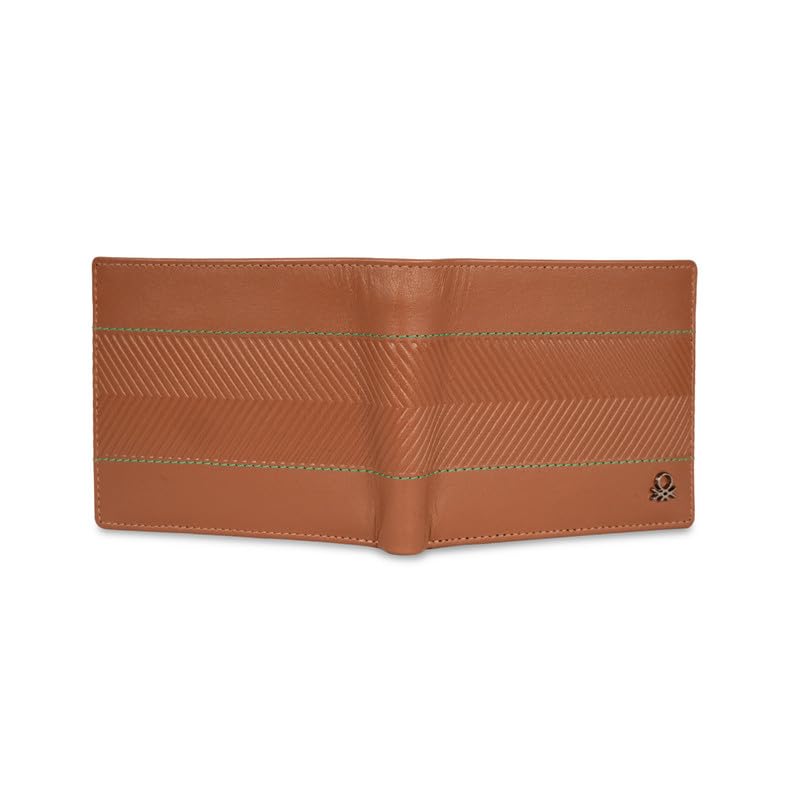 Image of UNITED COLORS OF BENETTON Men RFID Protected Locarno Global Coin Wallet - Tan, No. of Card Slot: 4 | Embossed Global Coin Wallet with Side Closure | Leather
