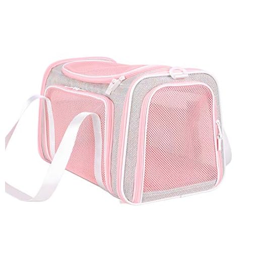 petisfam Soft Cute Travel Pet Carrier Bag for Medium Cats, Kitty and Puppy, Fantasy Pink, M