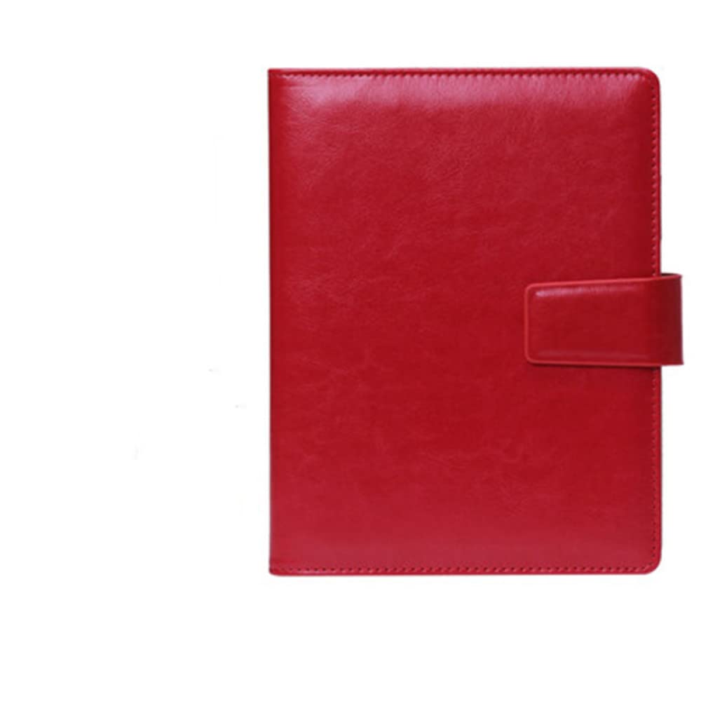 Business Meeting Record Loseblatt Büro Spiralblock Binder Bindeschnalle Design PU-Linie verdickter Notizblock Organizer A5 B5, A5 Rot, 1 STÜCK