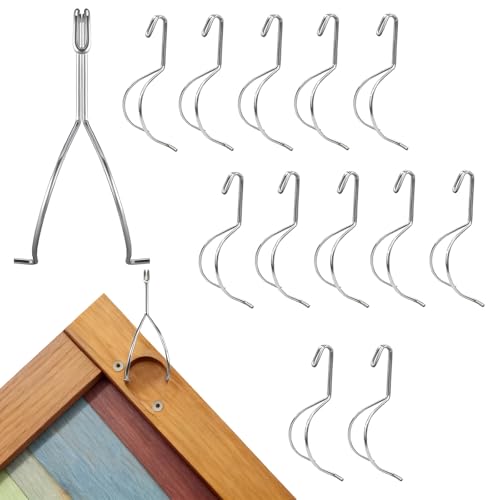Oyhqes 12-pack Cabinet Door Hangers Metal Hooks For Painting, No-drill Drying...