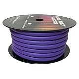 Full Tilt by Sundown Audio 1/0 AWG OFC Tinned Copper Wire – 50ft Bulk Spool, Ultra-Flexible Car Audio Power/Ground Cable, Anti-Corrosion, 5145 Strands – Matte Purple
