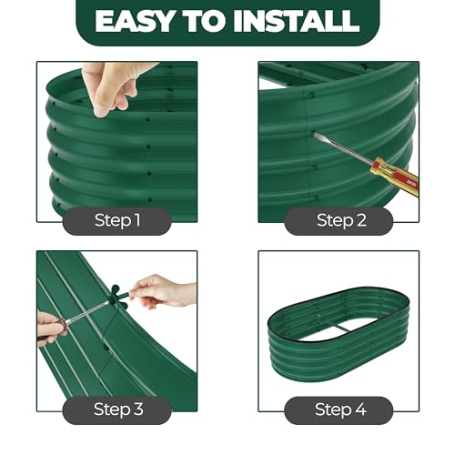 image for Utopia Home Galvanized Raised Garden Bed, 4 by 2 by 1 feet Lightweight