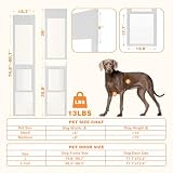 Hundetür für Glasschiebetür mit Schloss Hundetüren 45 x 32cm Aluminium Haustiertür für Katzen und Hunde Verstellbare Höhe 190-205cm Hundetür für Schiebetüren