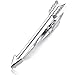 Produktbild HONEY BEAR 4.9cm Herren Krawattennadel Krawattenklammer für schmal Krawatten Silber Federpfeil 1.93inch (Glänzendes Silber)