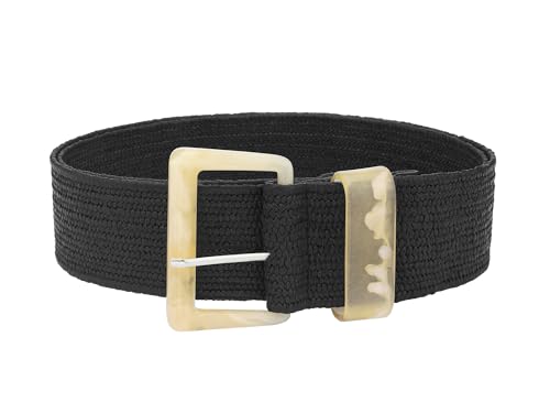 Women's Wide Belt Braided Elastic Casual Pin Buckle Decorative Waist Closure for Dresses