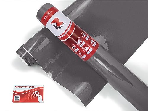 ORACAL 970RA Series Dual Cast Wrap Film in Gloss Metallic Gray Cast Iron 935-1ft x 5ft - Thick Car Vinyl Roll with Air Release Adhesives for Vehicles