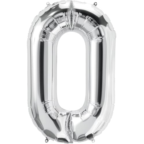 Ballon gonflable Lettre O argenté env. 80 cm – Ballon décoratif pour fête, mariage, anniversaire, Nouvel An, cadeau, bébé, publicité, vitrine, boîte...