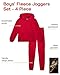 Quad Seven Toddler Boys Sweatsuit Set - 4 Piece Fleece Pullover Boys Hoodie and Cargo Sweatpants with Pockets (Sizes: 2T-7), Size 7, Black/Red