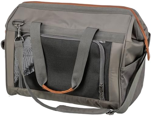 TRIXIE Transporttasche Finlay für Hunde in grau – praktische Tragetasche zum Transportieren deines Vierbeiners – komfortabel für Hund und Träger – 28909