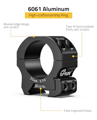 Image of CVLIFE Precision Scope Rings Mount - Compatible with Picatinny Rails and More - 2 Pieces