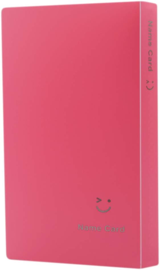 DeliV Business Card Book Holder, Business Name ID Credit Card Holder Rack Book Case Organizer Lomo Card Photocard Photo Album,Pink