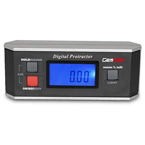 GemRed 82413 Digital Angle Gauge Inclinometer with Backlight and Magnetic Base IP65 (Magnetic base) Cover