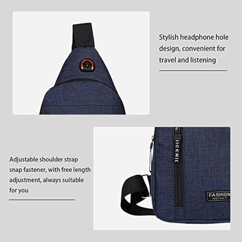 Generic 2pcs Men Women Small Crossbody Chest Bag Multipurpose Sling Purse One Strap Travel Sports Bag With Earphone Hole, Black4