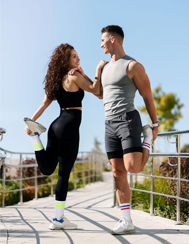 Image of Airacker Athletic Socks Sport Running Calf Socks Performance Cushioned Breathable Crew Socks for Men Women(6 Pairs)