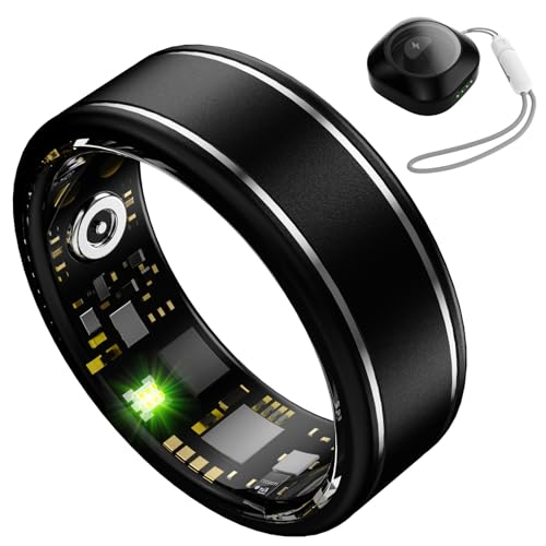 Smart Health Ring for Ios & Android (Black, 12)