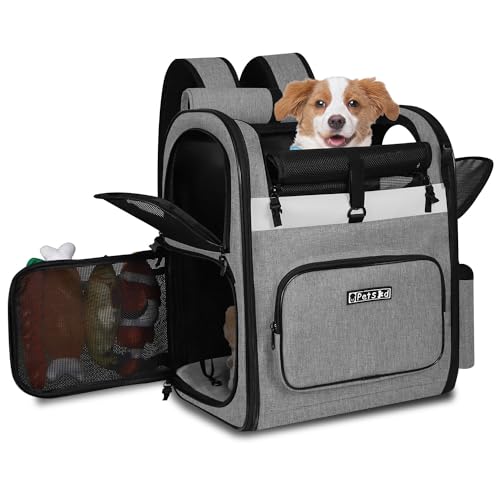 Pet-Carrier-Backpack-13-x-11x-165-for-Small-Medium-Dogs-and-Cats-Under-20LBS-Large-Space-Foldable-Backpack-with-Safety-Lock-Zipper-and-Breathable-Mesh-for-Travel-Hiking-CampingGrey - Cucciolini Doodles Pet-Carrier-Backpack-13-x-11x-165-for-Small-Medium-Dogs-and-Cats-Under-20LBS-Large-Space-Foldable-Backpack-with-Safety-Lock-Zipper-and-Breathable-Mesh-for-Travel-Hiking-CampingGrey