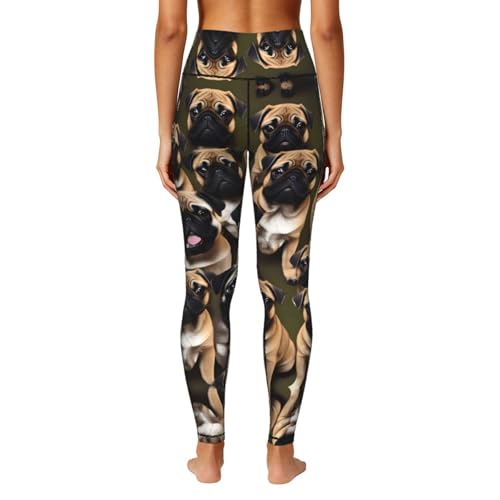 Pantalones elásticos para mujer sin transparencias leggings pug 4
