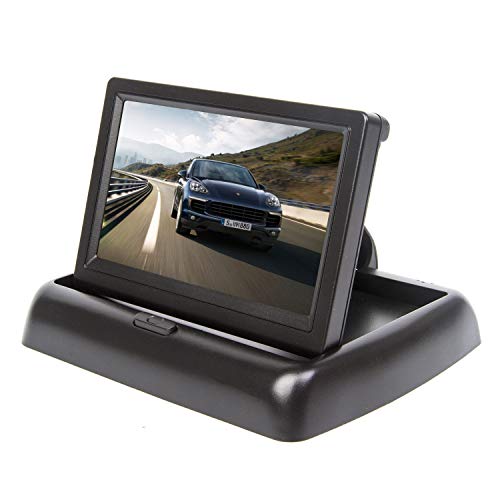 Image of 4.3 Inch Small Mini Digital Flip Down Foldable Monitor Screen for Car Truck Vehicle Rear View Reverse Parking Kits Home CCTV
