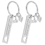 Supvox 2 Kleine Edelstahl Schlüsselanhänger mit Schlüsselring Kompakt und Langlebig Kreativer Hausschlüssel Anhänger für Taschen und Geldbörsen Geschenkidee für Zuhause