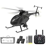 Meiurlex YU XIANG F119S MD500 Little Bird RC Helicóptero, escala 1/16 9CH Flybarless Brushless GP/S y helicóptero de flujo óptico, modos de vuelo 6G/3D, cabina abierta, modelo de avión militar (RTF)