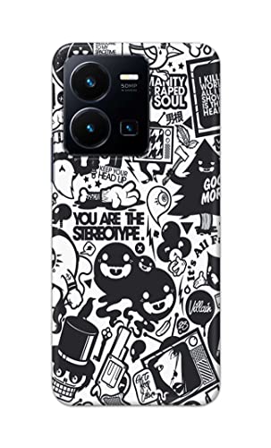 Image of Printed Hard Back Cover Case for Vivo Y35 4G Back Cover (Mixed Cartoon) -702