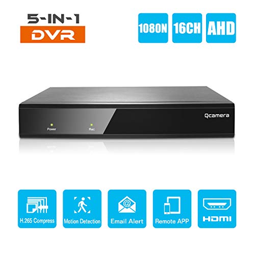 Q-camera 16CH 5M-N/1080N Full High Definition Hybrid AHD/TVI/CVI/Analog/Onvif IP DVR H.265 CCTV Video