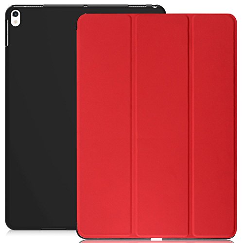 KHOMO iPad Pro 10.5 Inch & iPad Air 3 2019 Case - DUAL Red Black Super Slim Cover with Rubberized back and Smart Feature