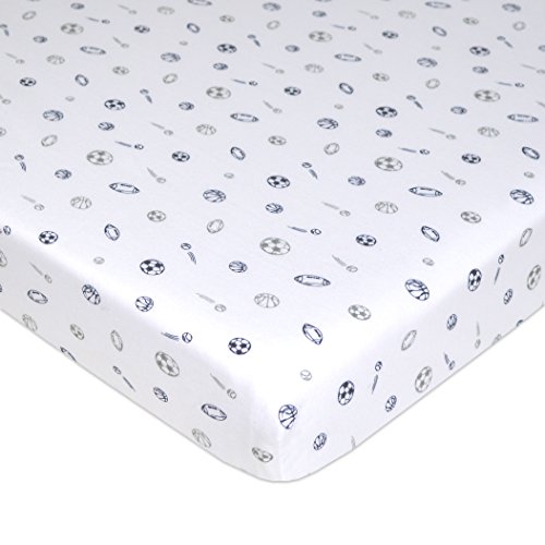 American Baby Company 100% Natural Cotton Fitted Mini Crib Sheet 38' x 24' - Soft & Breathable Small Nesting Portable Crib Sheet, Fits Pack N Play...