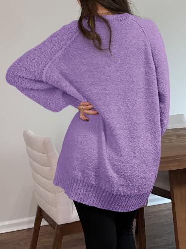 Image of Saodimallsu Womens Oversized Sweater Fuzzy Long Sleeve Casual Tunic Sweater