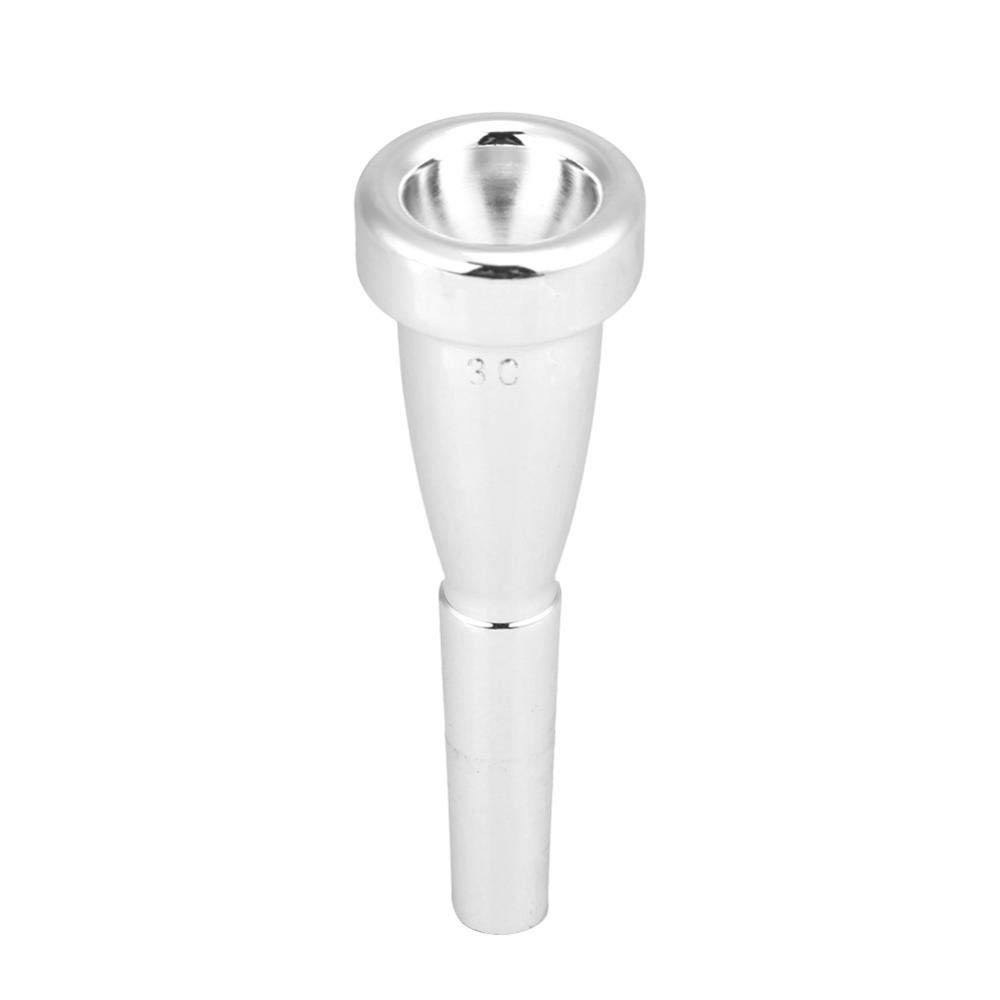Bocchino Tromba in Ottone 3C, Accessori Strumenti Musicali, Design Argentato per Performances (Argento)