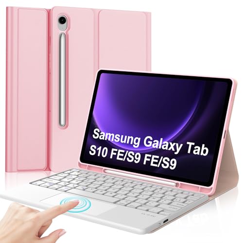 Clavier Touchpad Azerty pour Galaxy Tab S9 et S10 FE avec coque et porte-crayon