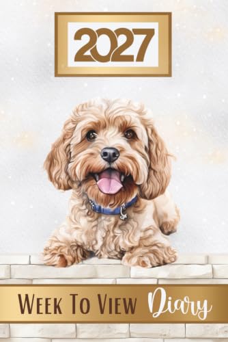 Week To View Diary 2027: Apricot Beige Cockapoo Weekly & Monthly Planner & Organiser, Pawsome For Cocker Spaniel Poodle Mixed Breed Doodle Dog Lovers & Pet Owners image 2