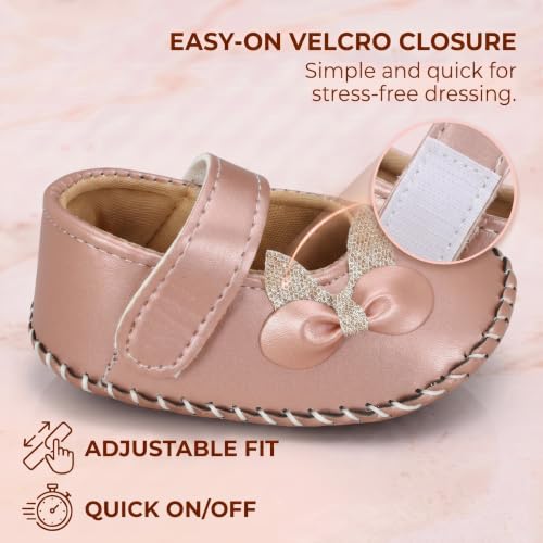 Image of PureSole Baby Girl Ballerina Shoes 6-12 Months | Elegant Party Booties