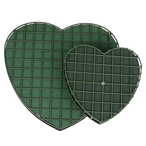 Kekafu Flower Foam Cage Green Styrofoam Wet Floral Foam Heart Shaped Flower Foam Block With Suction Cup Tray For Wedding Centerpiece Party Car Decoration Diy Flower Arrangement #TOP6