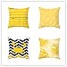 Poszewki na poduszki 60 x 60 cm zestaw 4 sztuk, żółte geometryczne poduszki sofa len dwustronna dekoracyjne poszewki na poduszki do salonu sofa kanapa łóżko samochód ogród na zewnątrz poszewki na poduszki z ukrytym zamkiem błyskawicznym A3067