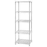 ドウシシャ ルミナス スリム ラック スチールラック 収納棚 幅60 5段 防サビ加工 キャスター付き 頑丈 耐荷重135kg (棚板1枚あたり) 豊富なカスタムパーツ ポール径25mm 幅61×奥行46×高さ179.5cm キッチン MH6018-5A