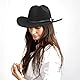 INOGIH Westernhut für Damen und Herren, Cowboy- und Cowgirl-Hut, Fedora Mit Pull-On-Verschluss, Breite Krempe, Schwarzes Design2, MEDIUM