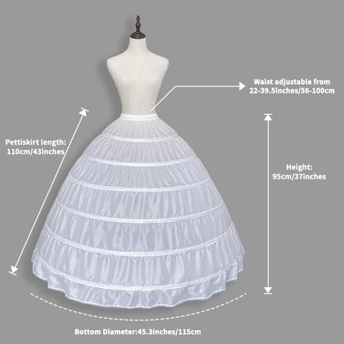 Women Crinoline A line Petticoat 6 Hoop Tulle Skirt Slip Under dress for Wedding Dress Ball Gown2