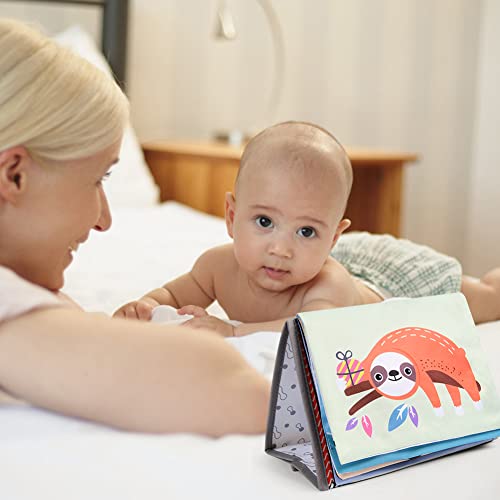 Aolso Baby Mirror Toys For Tummy Time,Baby Mirror Toys With Soft Crinkle 3D Activity Book,Teethers, Tummy Time Book Black And White High Contrast Baby Toys For Early Newborn/Infant Development(Lions) #TOP6